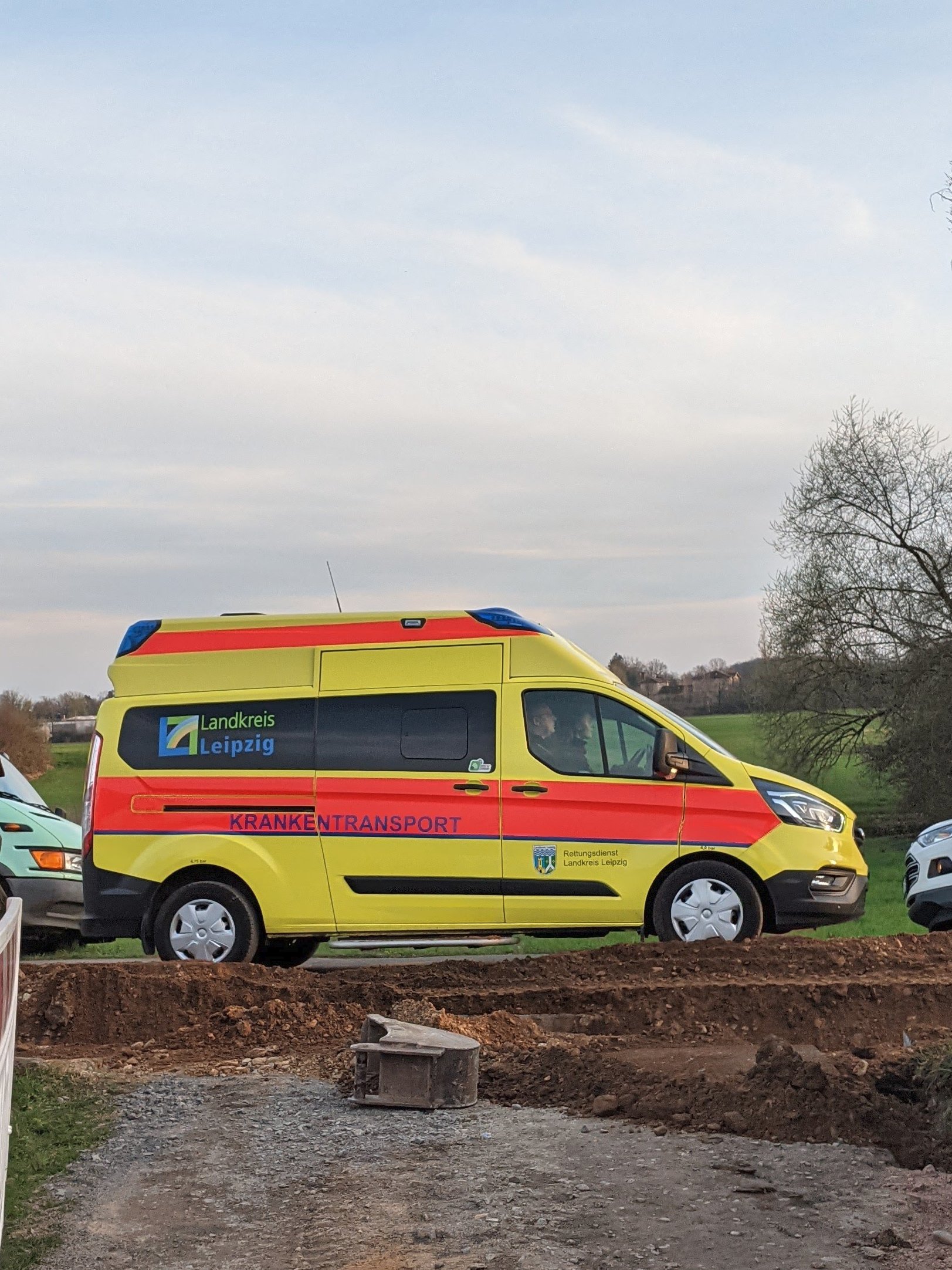 rankenwagen in der Baustelle, stillstand