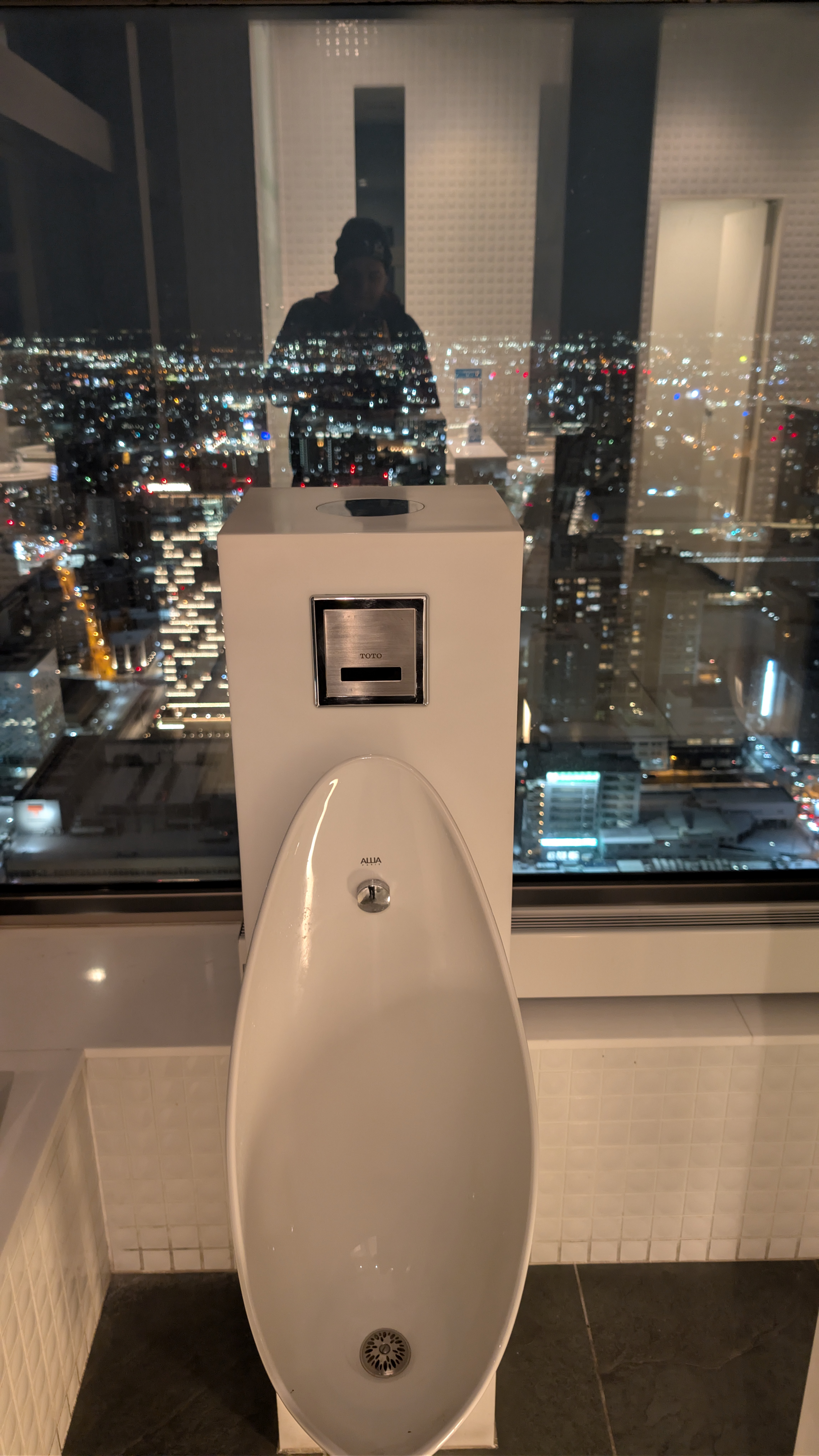 Das berühmte Panorama-Pissoir im JR Tower