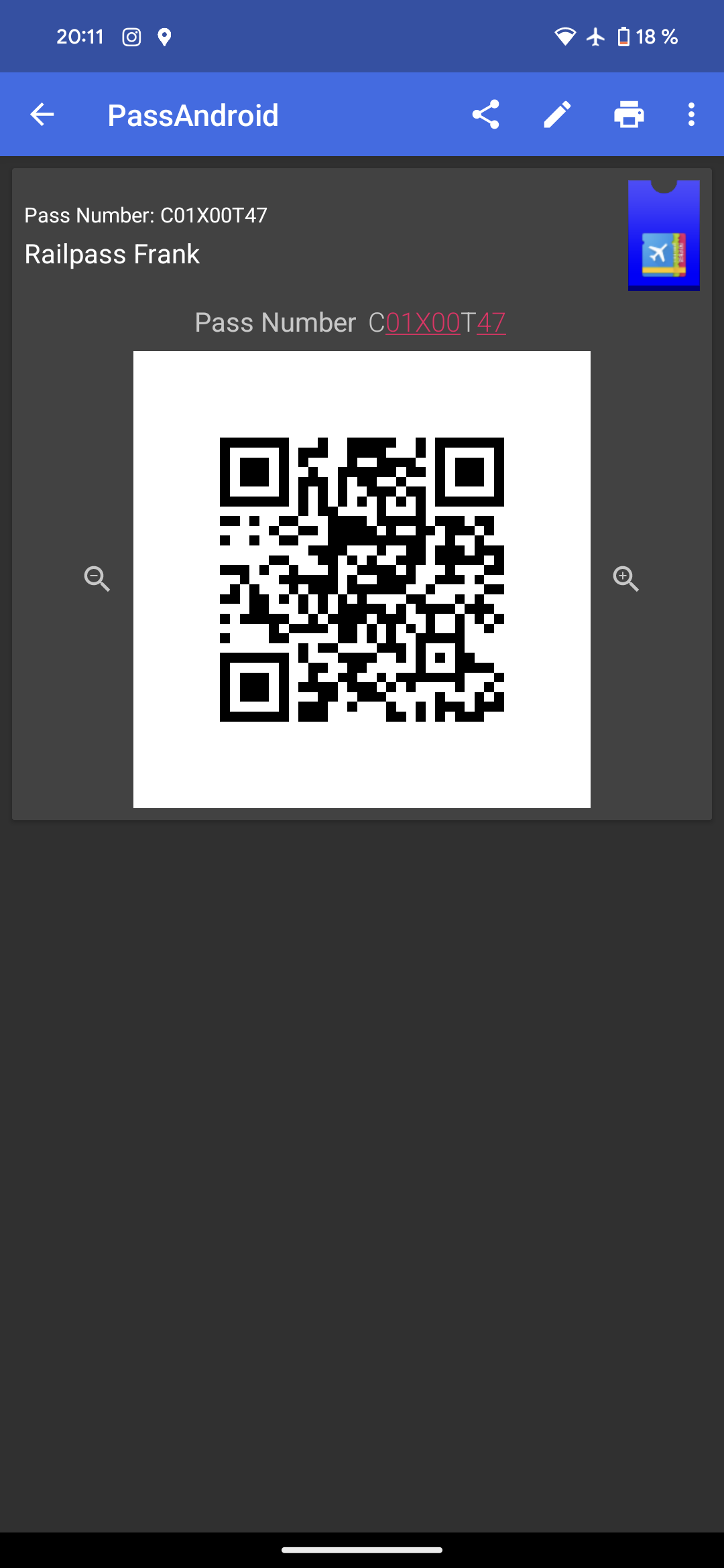 Screenshot der App
